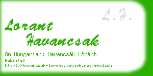 lorant havancsak business card