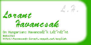 lorant havancsak business card